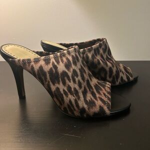Adrienne Vittadini Leopard Print Mules